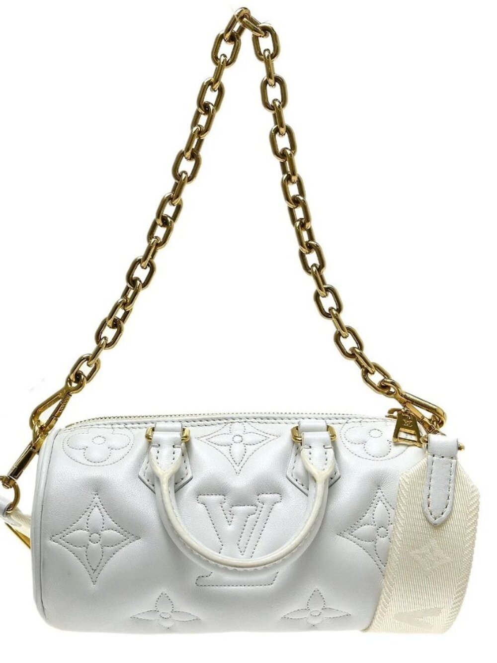 Louis Vuitton White Bubblegram Papillon BB Shoulder Bag M59827 NQ11411